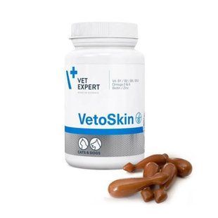 VetExpert VetoSkin (ВетоСкін) Twist off для підтримки нормального функціонування шкіри собак і кішок, 60 кап 804701 фото