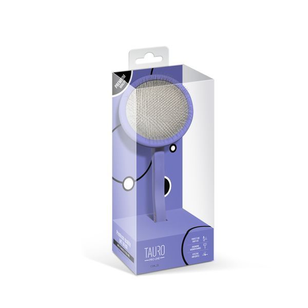 Tauro Pro Line Щітка дерев'яна кругла, зубці 11 мм, філетова, M, 9 х 19 см 2764145 фото