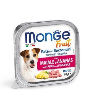 Вологий корм Monge Dog Wet FRUIT свинина з ананасом, 100г 1785417 фото