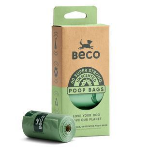 Одноразові пакетики для прибирання за собаками Beco Pets без запаху 60 шт (4 рулона по 15 шт) 2744555 фото