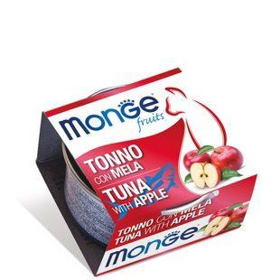 Вологий корм для котів MONGE CAT WET FRUITS Adult тунeць з яблуком, 85г 5335420 фото