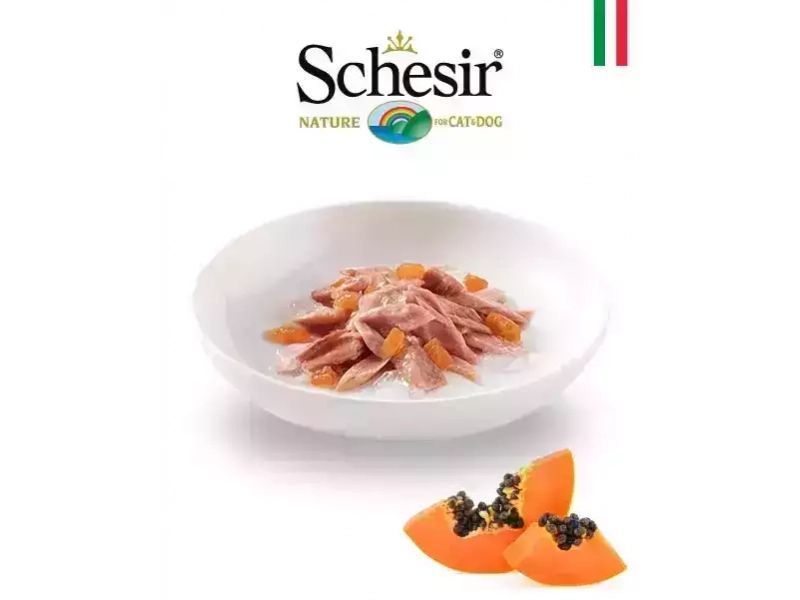 Schesir ТУНЕЦЬ З ПАПАЙЄЮ (Tuna Papaya) в желе консерви для котів, 75 г 95795272 фото