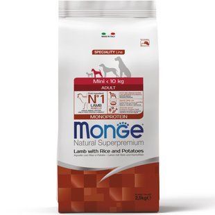Сухий корм Monge Dog Mini Adult ягня, рис та картопля, 2,5кг 30465359 фото