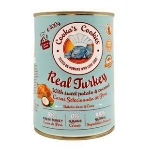 Натуральний вологий корм для собак Cooka's Cookies 85% індичкою, овочами, фруктами та насінням чіа, 400 г 33265225 фото