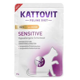 Вологий корм Kattovit Veterinary Sensitive з куркою для котів, 85 г 8796906 фото