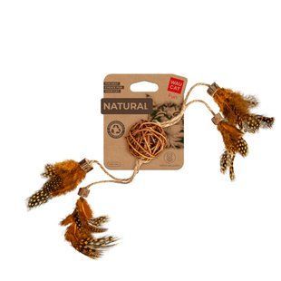 Іграшка для котів WAUCAT Fun Natural Плетений м'ячик, 40 см 762906686 фото