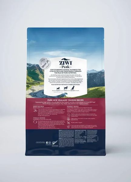 Повнораціонний сухий корм для собак Ziwi Peak Air Dried Оленина, 2,5 кг 3116234 фото