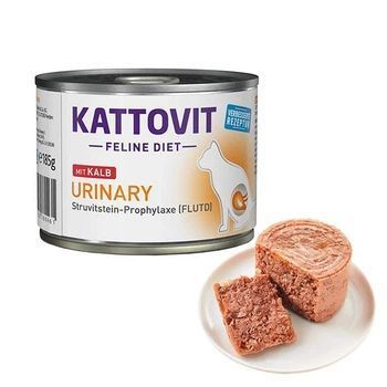 Вологий корм для котів Kattovit Urinary Veal паштет з телятиною, 185г 57076913 фото