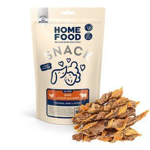 Ласощі Home Food For DOG Косичка з філе та Легенів, 80 г 744374 фото