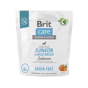 Корм сухий Brit Care Grain-free Junior Large Breed для юніорів великих порід лосось, 1 кг 4955863 фото