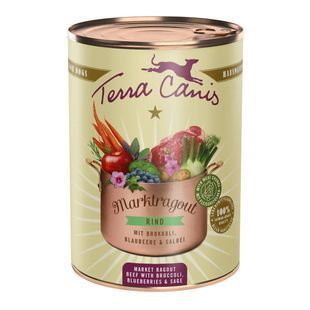 Вологий корм для собак Яловичина з броколлі, чорницею та шавлією Markt-Ragout Terracanis, 400 г 199523974 фото