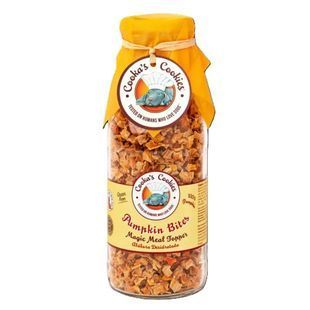 Натуральний топер (вітамінна та смакова добавка) для собак Cooka's Cookies Сушені шматочки з гарбуза, 130 г 49783373 фото