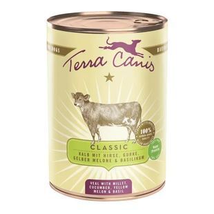 Вологий корм для собак Телятина з пшоном, огірком та медовою динею Classic Menu Terracanis, 400 г 8473877 фото