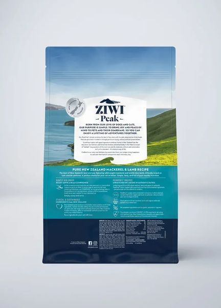 Повнораціонний сухий корм для котів Ziwi Peak Air Dried Скумбрія з ягням, 1 кг 381036244 фото