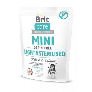 Корм сухий Brit Care Grain Free Mini Light Sterilised для дорослих дрібних порід з зайвою вагою, 400г 8685744 фото