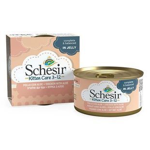 Schesir КУРКА З АЛОЕ (ChickenAloe Kitten) в желе консерви для кошенят, 85 г 9125293 фото