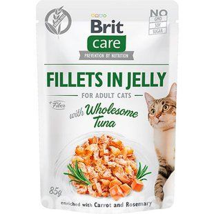 Корм вологий Brit Care Fillets in Jelly Wholesome Tuna для котів філе в желе тунець, 85 г 545796 фото