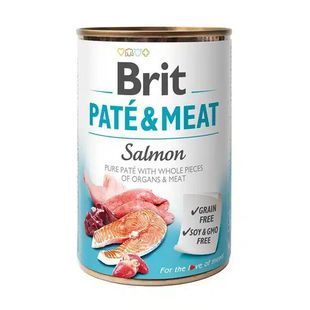 Корм вологий Brit Pate and Meat Salmom для собак лососем, 400г 885847 фото