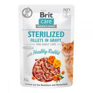 Корм вологий Brit Care Fillets in Gravy Healthy Rabbit Sterilized д/стерилізованих котів філе в соусі 777546349 фото