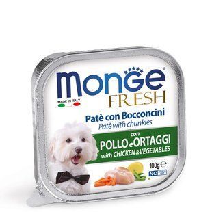 Вологий корм Monge Dog Wet FRESH курка з овочами, 100г 465396 фото