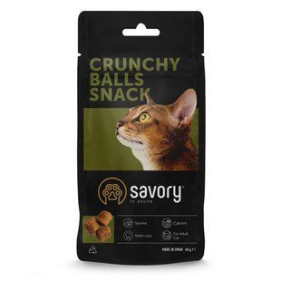 Хрумкі ласощі Savory Cats Snacks Crunchy Balls для дорослих котів, кульки з котячою м&rsquo;ятою, 200 г 978374349 фото