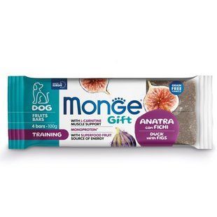 Ласощі Monge Gift Dog Training качка з інжиром, 100г 72775511 фото