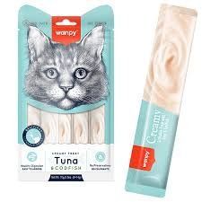 Wanpy Creamy Treat Tuna & Codfish Кремові ласощі з тунцем і тріскою для котів, 5 шт. х 14 г 1454844 фото