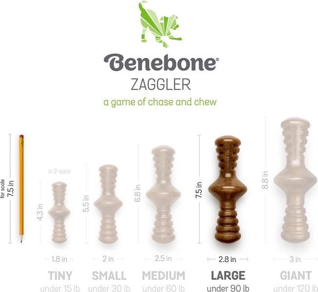 Іграшка для собак Zaggler Benebone (L, Bacon) 8875698 фото