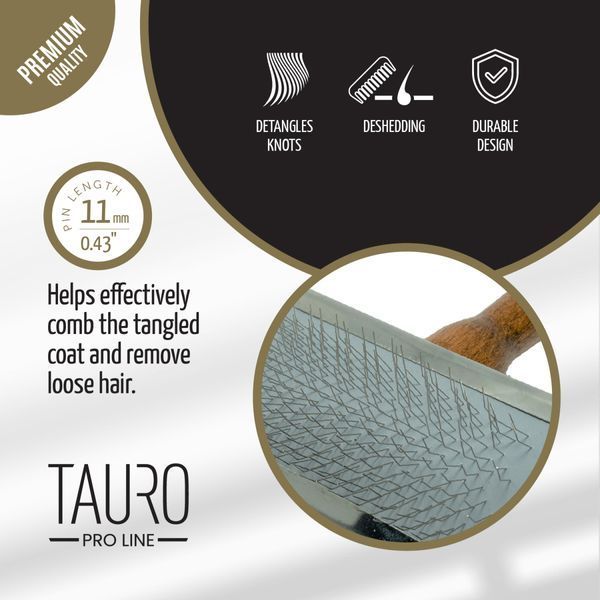 Tauro Pro Line Щітка з металевим обідком зубці 11 мм, S, 4,5 х 6 см 4054138 фото