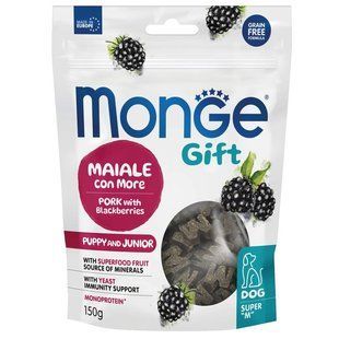 Ласощі Monge Gift Dog Puppy and Junior Growth support свинина з ожиною, 150г 788875505 фото