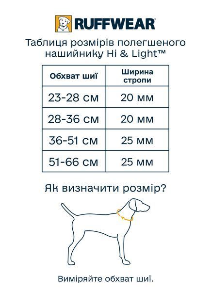 Світловідбивний Нашийник для собаки Ruffwear Crag&trade; 51-66 см Бірюзово-блакитний 296145202 фото