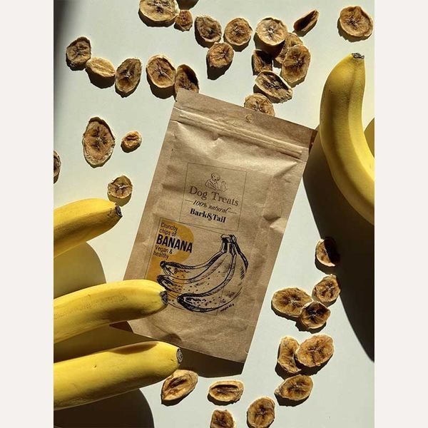 Натуральні ласощі для собак банан Bark&Tail - Dog Treats 100 % Banana , 40 г 23606258 фото