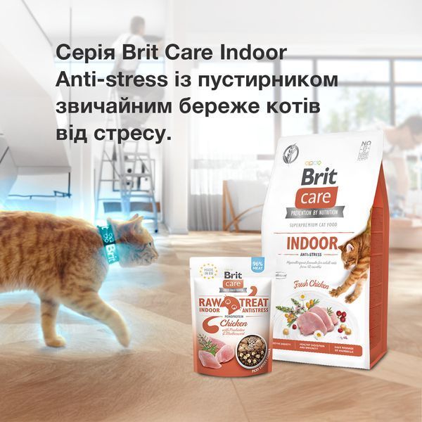 Корм сухий Brit Care GF Indoor Anti-stress для домашніх котів антистрес курка, 400г 9235815 фото