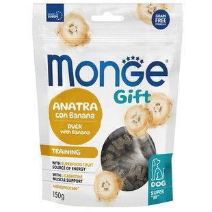 Ласощі Monge Gift Dog Training качка з бананом, 150г 1035507 фото