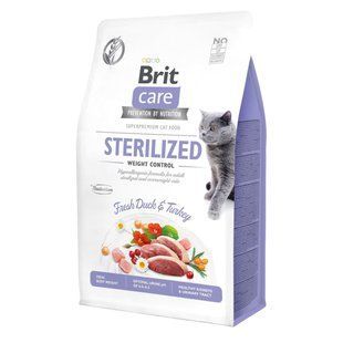 Корм сухий Brit Care GF Sterilized Weight Control дя стерилізованих котів з надмірною вагою з качкою та індичкою, 400 г 17085810 фото