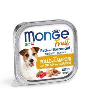 Вологий корм Monge Dog Wet FRUIT курка з малиной, 100г 61245413 фото