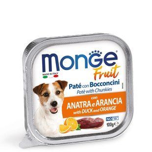 Вологий корм Monge Dog Wet FRUIT качка з апельсином, 100г 65995415 фото