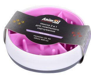 AnimAll миска 2в1 для повільного харчування, 600 мл, світло-фіолетова 963954800 фото