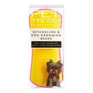 Щітка для розплутування шерсті собаки Pet Teezer Detangling&Grooming Pink/Yellow 154834554 фото